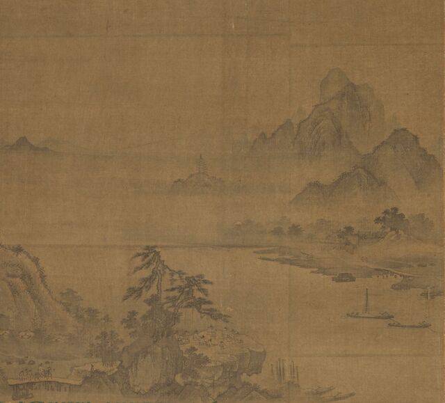 미국 메트로폴리탄미술관 소장 계회도(16세기, 위쪽)와 국립중앙박물관 소장 계회도인 ‘기영회도’(1584년경)의 모임 내용 부분. 계회도는 문인관료들이 친목을 다지기 위해 야외에서 가진 모임을 그린 그림이다. 위에서부터 모임 제목, 모임 내용, 참석한 사람들의 명단 등 삼단 구도로 돼 있다. 초기 중국의 산수를 그린 듯한 안견 파 산수풍경에는 사람들이 개미처럼 작게 그려져 있지만, 뒤에 그려진 ‘기영회도’에는 원로들의 장수를 기원하는 잔치에서 먹고 마시는 장면, 춤추는 장면이 풍속화처럼 생동감 있게 묘사돼 있다. 국립중앙박물관 제공