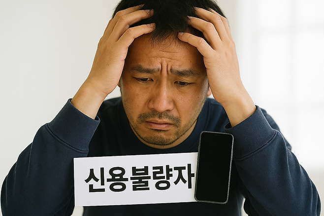 휴대폰깡 신용불량자 이미지. [챗GPT를 이용해 제작]