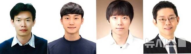 [포항=뉴시스] 송종욱 기자 = 포스텍-카이스트 공동 연구팀이 배터리 용량을 크게 늘리면서 안정성도 강화하는 기술을 개발했다. 사진 왼쪽부터 포스텍 화학과 박수진 교수·한동엽 박사, 통합과정 김성룡 씨, 카이스트 화학생명공학과 문홍철 교수. (사진=포스텍 제공) 2025.07.30. photo@newsis.com