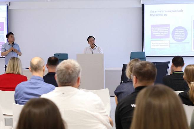 29일(현지 시각) 열린 최민호 세종시장의 특강에 스플리트시 테크놀로지파크 관계자들이 참여해 세종시에 대한 관심을 표명했다. 사진=세종시 제공.