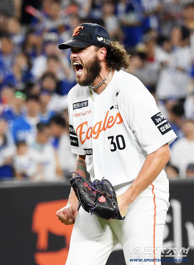 사자 군단 잠재운 독수리 에이스 폰세가 포효했다. 대전=박재만 기자 pjm@sportschosun.com
