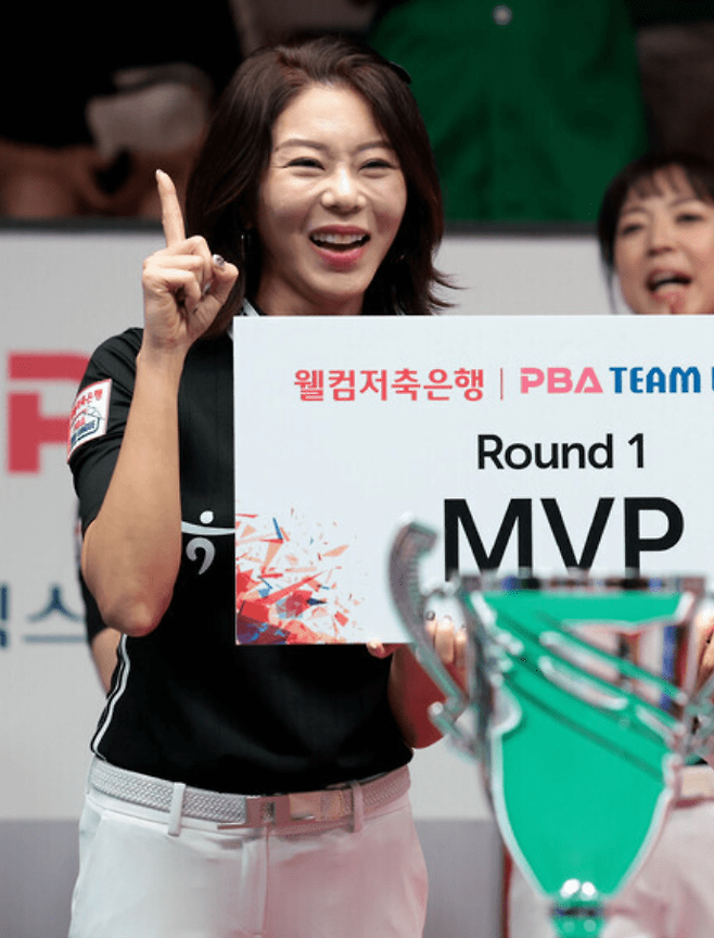 김가영이 1라운드 하나카드의 우승을 이끈 뒤 MVP에 뽑혔다. PBA 제공