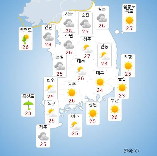 ⓒ기상청: 오늘(31일) 오전 날씨