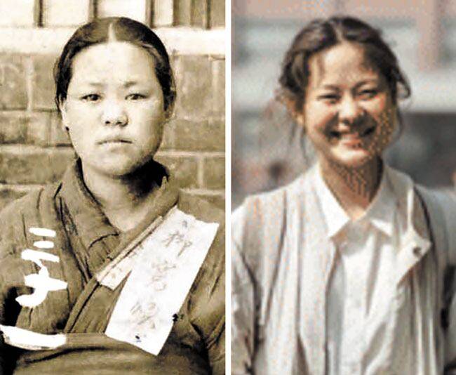 독립운동가 유관순 열사의 실제 사진(왼쪽)과 박씨가 인공지능(AI)으로 구현한 오늘의 대한민국에 사는 학생 유관순의 모습. /박일씨 제공