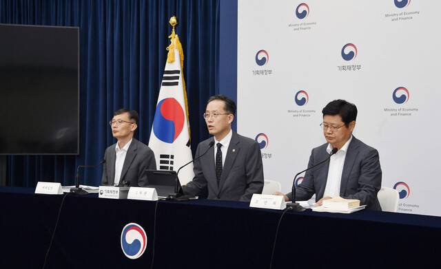 이형일 기획재정부 1차관이 29일 정부세종청사에서 2025년 세제개편안 브리핑을 하고 있다. 기재부 제공