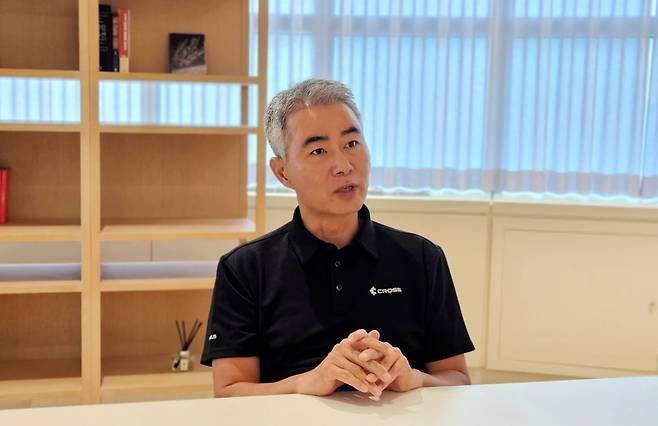 장현국 넥써쓰 대표가 31일 블루밍비트와의 인터뷰를 진행하고 있다./사진=진욱 블루밍비트 기자