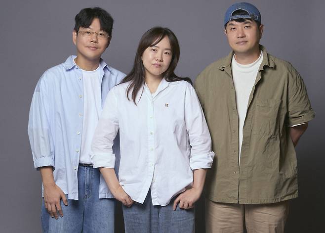 Producers Won Seung-jae, from left, Kim Noh-eun and Cho Wook-hyung of Netflix's dating show ″Better Late Than Single″ [NETFLIX]