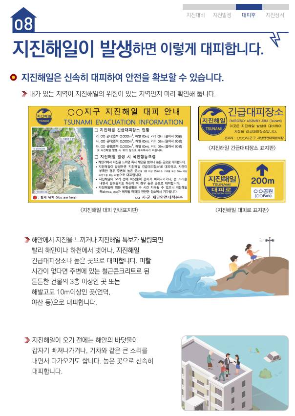 지진해일이 발생하면 이렇게 대피하세요 [행정안전부 제공]