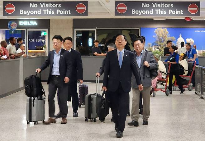 미국 도착한 구윤철 부총리 겸 기재부 장관. 연합뉴스