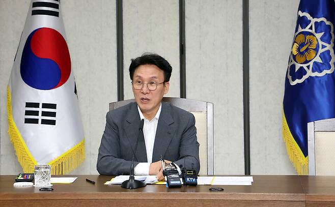 김민석 국무총리가 7월30일 정부세종청사 총리실 영상회의실에서 열린 국정현안관계장관회의를 주재하고 있다. ⓒ연합뉴스