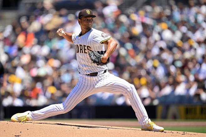 샌디에이고 다르빗슈가 31일 메츠전에서 투구하고 있다. AFP연합뉴스