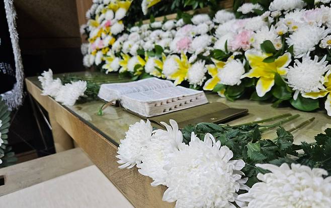 폭염 속 제주지역 건설현장에서 숨진 60대 여성 노동자 분향소. ⓒ제주의소리