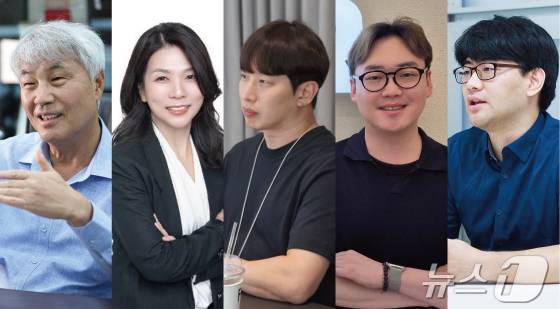 (왼쪽부터) 석창규 웹케시 회장, 임수진 NC AI CBO, 김강학 카카오 리더, 김진우 라이너 대표, 곽동현 네이버클라우드 리더