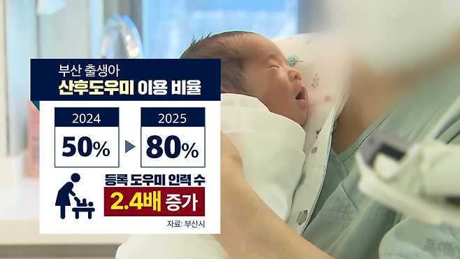 산후도우미 이용 비율도, 산후도우미의 수도 크게 늘며 예산이 소진됐습니다.