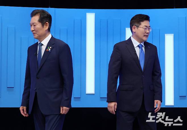 더불어민주당 정청래·박찬대 당대표 후보. 국회사진기자단