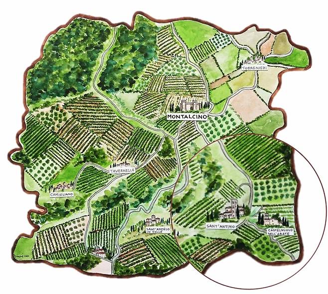 산탄티모 DOC 위치. 홈페이지