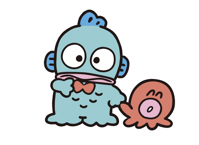 산리오 캐릭터 한교동(왼쪽)과 문어 사유리. 산리오.