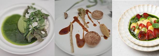 아시아 최초 미쉐린 비건 레스토랑 레귬의 성시우 셰프는 채소만으로도 파인 다이닝의 깊이와 지속 가능성을 실현하며 국내 채식 문화의 지평을 넓히고 있다. 그가 만든 채식 요리들.