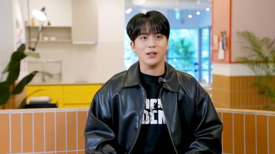 Jongho of boy band Ateez speaks during an interview with the JoongAng Ilbo. [JOONGANG ILBO]