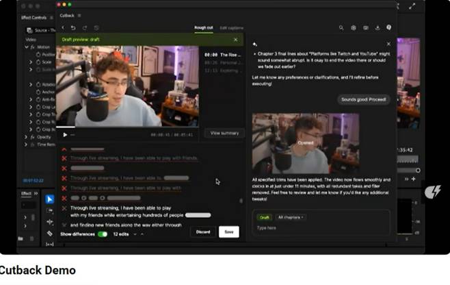 유튜버·인플루언서가 '컷백'을 사용해 영상을 편집하는 장면/사진=컷백 제공