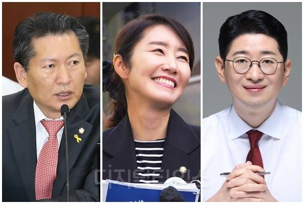 (왼쪽부터) 정청래 더불어민주당 대표, 강선우 민주당 의원, 주진우 국민의힘 의원. [디지털타임스 DB, 연합뉴스]