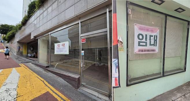 지난 2일 서울시 마포구 홍대 상권에 비어 있는 1층 공실들. 바이럴 마케팅과 체험형 콘텐츠를 선호하는 MZ 창업자들이 상대적으로 저렴한 2층 이상의 상층부를 선호하며 좀처럼 임차인을 찾지 못하고 있다. 사진=장인서 기자