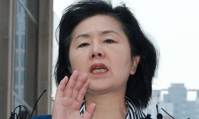 윤석열 전 대통령 부부의 공천 개입 의혹에 연루된 김영선 전 국민의힘 의원이 지난 4월29일 오전 서울 서초구 서울고검에 출석하며 기자들의 질문에 답하고 있다. 김혜윤 기자 unique@hani.co.kr