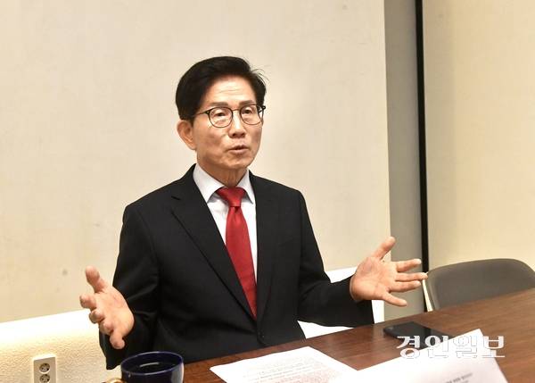 김문수 국민의힘 당대표 후보는 당선 시 가장 시급한 과제로 내년 지방선거 준비를 꼽았다. 2025.8.4 /김우성기자 wskim@kyeongin.com