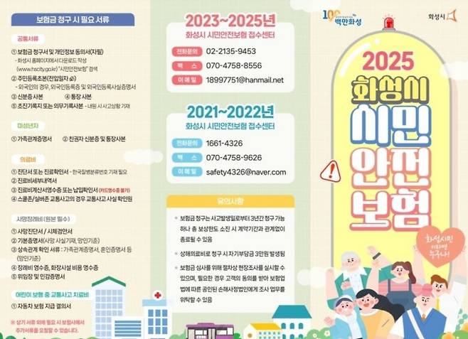 ▲ 화성시청 시민안전보험 홍보 자료.