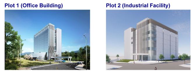 ASML코리아 화성 뉴캠퍼스 A동(P1)과 B동(P2) 조감도(사진=ASML)