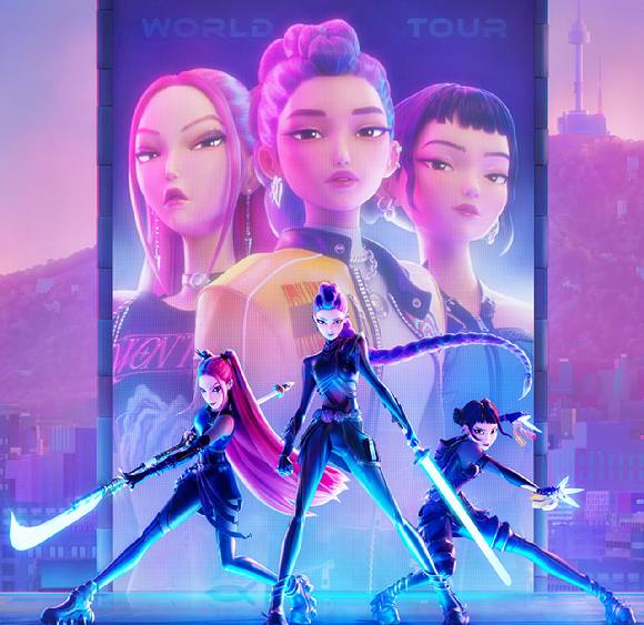 헌트릭스는 한국 전통 무기를 사용해 주목받기도 했다.  [사진=넷플릭스 ]