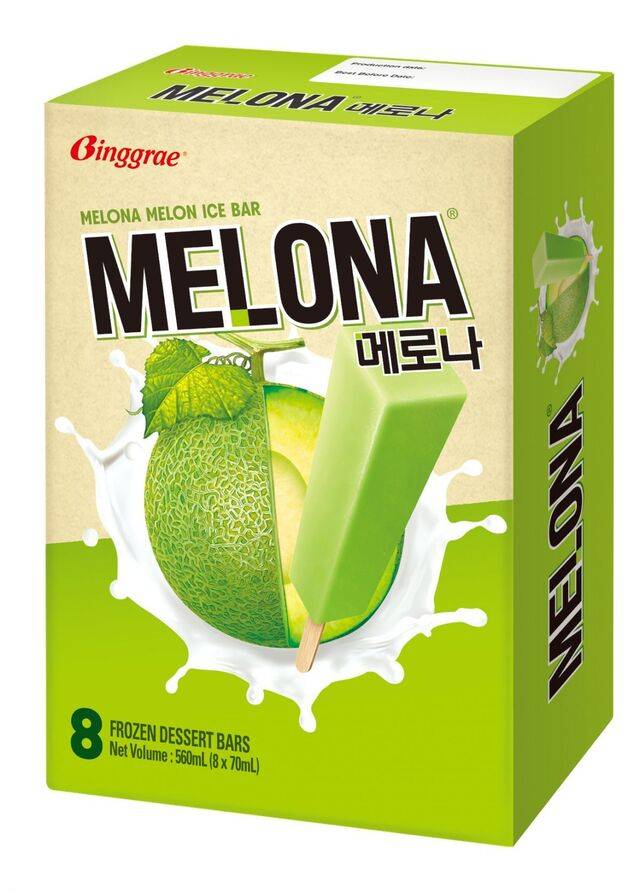 빙그레는 유제품 성분을 제외하고 식물성 원료로 대체해 기존 메로나 맛을 구현한 '식물성 메로나'(사진)로 글로벌 시장을 공략하고 있다. 빙그레 제공
