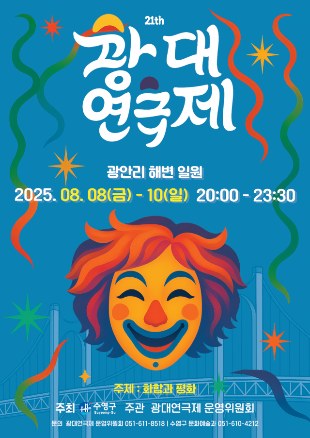 오늘 8일부터 사흘간 광안리 해변 일대에서 열리는 제21회 광대연극제 포스터. 광대연극제 운영위원회 제공