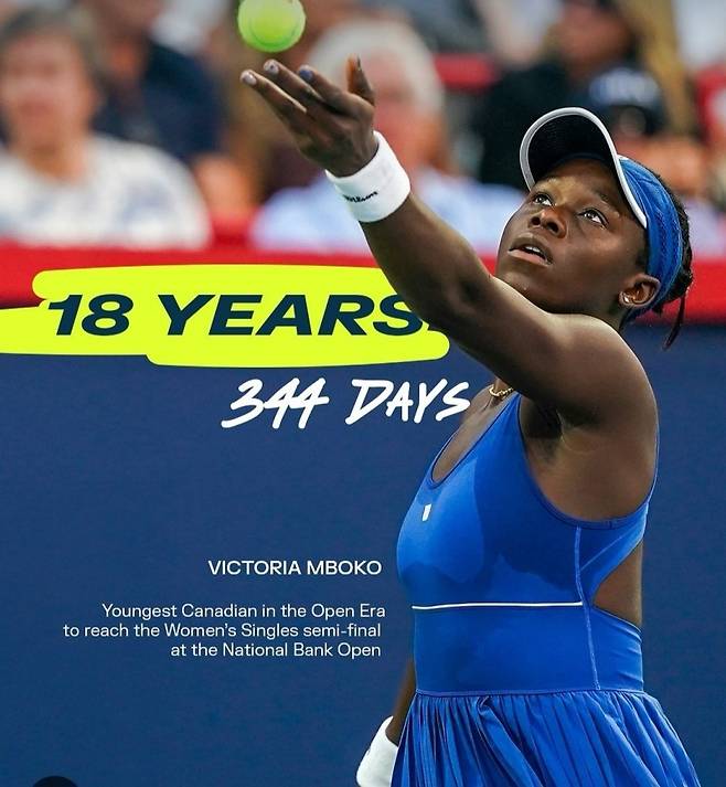 음보코의 8강전 모습. 사진/내셔널뱅크오픈