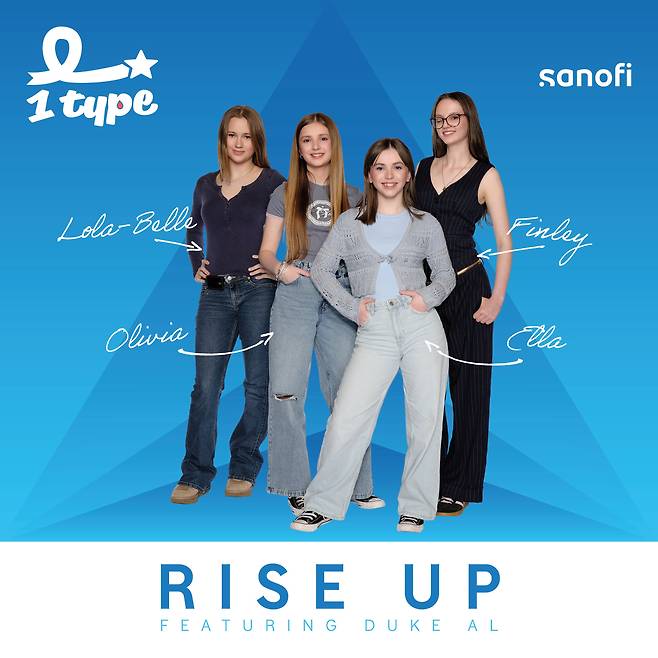 1형 당뇨병 소녀들로 구성된 걸그룹 원타입(1Type)의 앨범 커버 사진./사노피