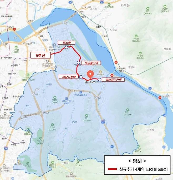기후동행카드 하남시 추가 적용 구간ⓒ서울시 제공