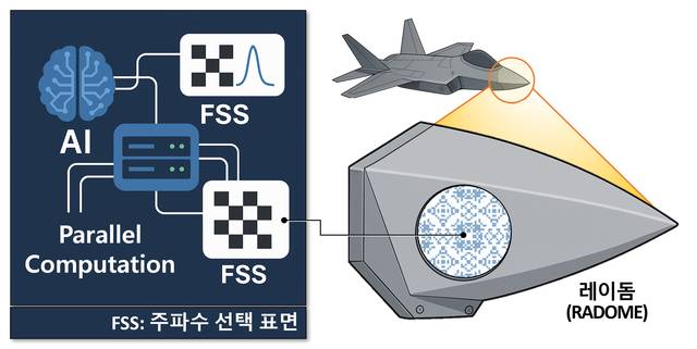 표준연이 개발한 레이돔의 ‘주파수 선택 표면(FSS) 설계 소프트웨어’ 모식도.