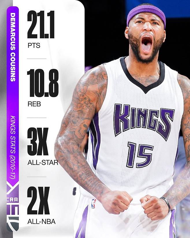 최근 커즌스가 팟캐스트를 통해 새크라멘토의 영구 결번을 희망한다는 주장을 밝혀 화제가 됐다. 사진은 새크라멘토 시절 커즌스의 평균 성적과 주요 수상. 사진=ESPN SNS