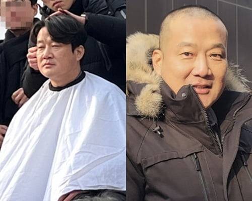 2025년 1월 윤석열 전 대통령 탄핵 반대 집회에서 삭발하는 박홍준 국민의힘 청년최고위원 후보. / 사진=박 후보 제공