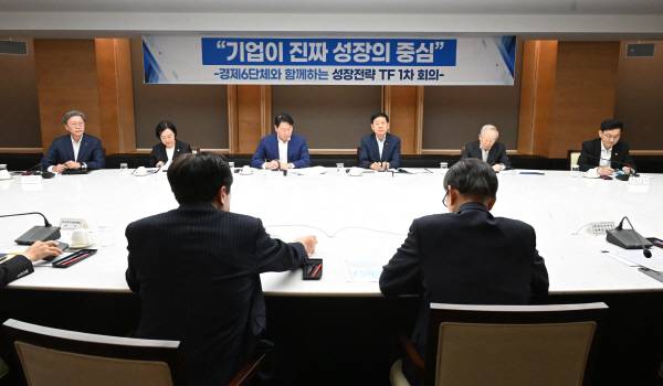 5일 구윤철 부총리 겸 기획재정부 장관 주재로 ‘성장전략 태스크포스(TF)’ 1차 회의가 진행되고 있다. 기재부 제공