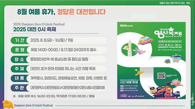 2025 대전 0시축제 개요. 대전시