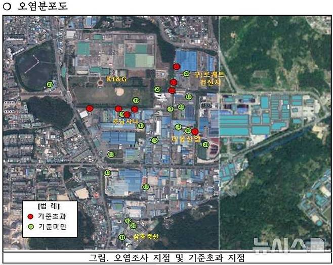 [광주=뉴시스] 지난 2021년 당시 광주 본촌산단 지하수 오염 현황. (사진=뉴시스 DB). photo@newsis.com