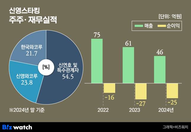 신영스타킹 주주, 재무실적