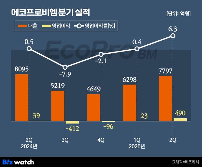 에코프로비엠 분기 실적./그래픽=비즈워치