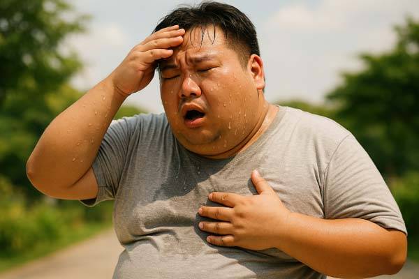 더운 날씨에 장기간 노출될수록 비만 위험이 커진다는 연구 결과가 나왔다./사진=챗지피티 이미지생성