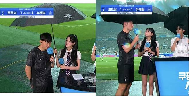 [서울=뉴시스]인터넷커뮤니티에 올라온 손흥민과 벤 데이비스가 인터뷰 하는 장면.(사진=온라인커뮤니티 갈무리).2025.08.06. *재판매 및 DB 금지