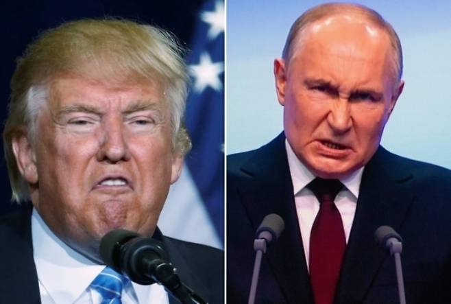 왼쪽부터 트럼프 미국 대통령, 푸틴 러시아 대통령 자료사진