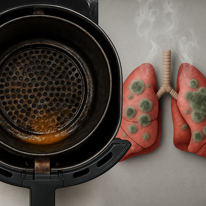 폐에 곰팡이가 핀 모습