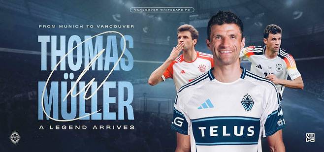미국 메이저리그 사커 밴쿠버 화이트캡스에 입단한 ‘뮌헨 레전드’ 토마스 뮐러. 사진=밴쿠버 화이트캡스 구단 홈페이지