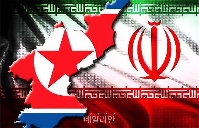 북한과 이란 국기. ⓒ 데일리안 AI 이미지 삽화.